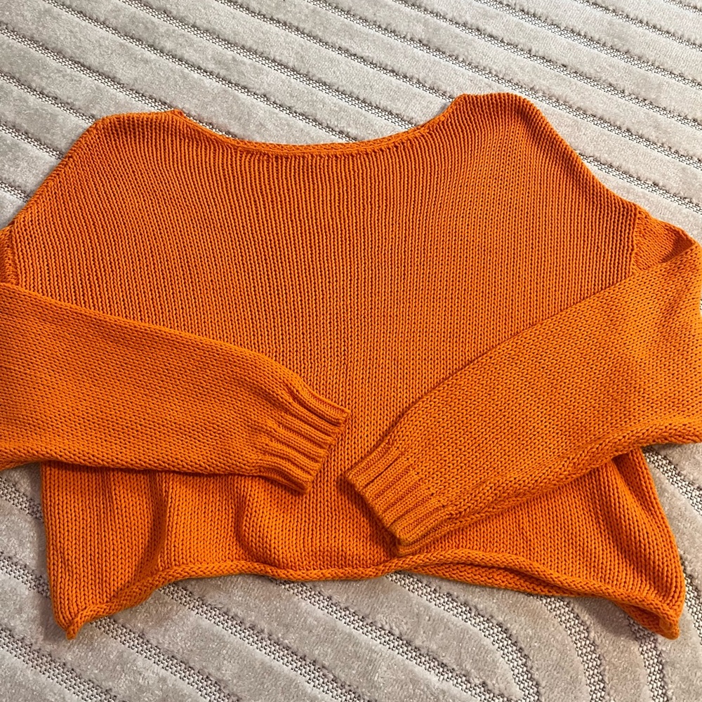 Orange Knit Aerie Sweater